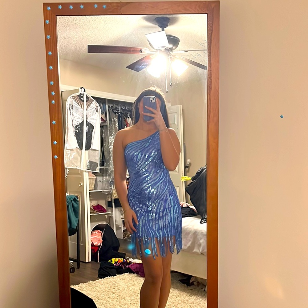 Blue Sequin Homecoming Dress. Never worn.